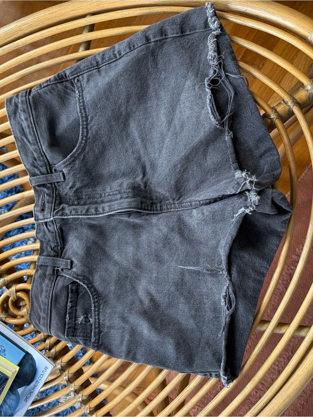Uniqlo Black Women's Distressed Denim Shorts